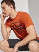 Meliertes T-Shirt mit Print - Männer - orange grindle stripe Meliertes T-Shirt mit Print - Männer - orange grindle stripe - 5 - TOM TAILOR