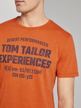 Meliertes T-Shirt mit Print - Männer - orange grindle stripe Meliertes T-Shirt mit Print - Männer - orange grindle stripe - 9 - TOM TAILOR