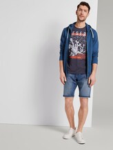 Meliertes T-Shirt mit Print - Männer - blue grindle stripe Meliertes T-Shirt mit Print - Männer - blue grindle stripe - 3 - TOM TAILOR