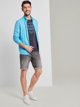 Meliertes T-Shirt mit Print - Männer - blue-grindle stripe Meliertes T-Shirt mit Print - Männer - blue-grindle stripe - 3 - TOM TAILOR
