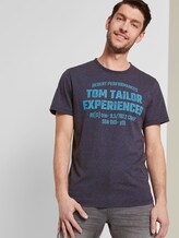 Meliertes T-Shirt mit Print - Männer - blue-grindle stripe Meliertes T-Shirt mit Print - Männer - blue-grindle stripe - 5 - TOM TAILOR