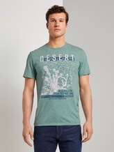 Meliertes T-Shirt mit Print - Männer - green grindle stripe Meliertes T-Shirt mit Print - Männer - green grindle stripe - 1 - TOM TAILOR
