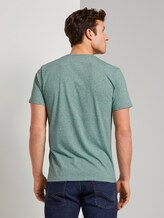 Meliertes T-Shirt mit Print - Männer - green grindle stripe Meliertes T-Shirt mit Print - Männer - green grindle stripe - 2 - TOM TAILOR