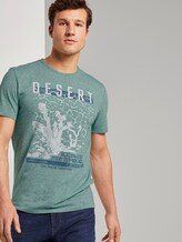Meliertes T-Shirt mit Print - Männer - green grindle stripe Meliertes T-Shirt mit Print - Männer - green grindle stripe - 5 - TOM TAILOR