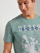 Meliertes T-Shirt mit Print - Männer - green grindle stripe Meliertes T-Shirt mit Print - Männer - green grindle stripe - 9 - TOM TAILOR