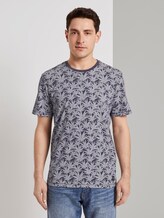 Mehrfarbiges T-Shirt mit Allover-Print - Männer - navy white agave design Mehrfarbiges T-Shirt mit Allover-Print - Männer - navy white agave design - 1 - TOM TAILOR