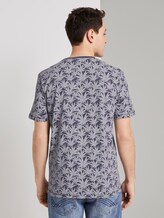 Mehrfarbiges T-Shirt mit Allover-Print - Männer - navy white agave design Mehrfarbiges T-Shirt mit Allover-Print - Männer - navy white agave design - 2 - TOM TAILOR