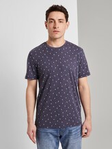 Mehrfarbiges T-Shirt mit Allover-Print - Männer - blue cactus design Mehrfarbiges T-Shirt mit Allover-Print - Männer - blue cactus design - 1 - TOM TAILOR