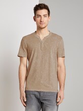 Henley-T-Shirt im Washed-Look - Männer - Silver Ecru Henley-T-Shirt im Washed-Look - Männer - Silver Ecru - 1 - TOM TAILOR