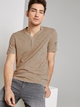 Henley-T-Shirt im Washed-Look - Männer - Silver Ecru Henley-T-Shirt im Washed-Look - Männer - Silver Ecru - 5 - TOM TAILOR