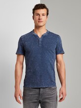 Henley-T-Shirt im Washed-Look - Männer - after dark blue Henley-T-Shirt im Washed-Look - Männer - after dark blue - 1 - TOM TAILOR