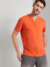 Henley T-Shirt in a washed look - Men - true orange Henley T-Shirt in a washed look - Men - true orange - 5 - TOM TAILOR