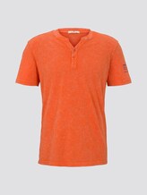 Henley T-Shirt in a washed look - Men - true orange Henley T-Shirt in a washed look - Men - true orange - 7 - TOM TAILOR