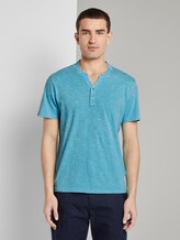Henley-T-Shirt im Washed-Look - Männer - crystal sea blue Henley-T-Shirt im Washed-Look - Männer - crystal sea blue - 1 - TOM TAILOR