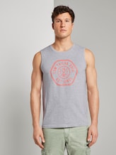 Tanktop mit Logo-Print - Männer - Light Stone Grey Melange Tanktop mit Logo-Print - Männer - Light Stone Grey Melange - 1 - TOM TAILOR
