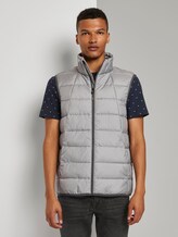 Modern lightweight quilted vest - Men - dark grey printed melange Modern lightweight quilted vest - Men - dark grey printed melange - 1 - TOM TAILOR Denim