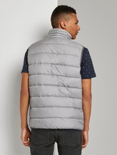 Modern lightweight quilted vest - Men - dark grey printed melange Modern lightweight quilted vest - Men - dark grey printed melange - 2 - TOM TAILOR Denim