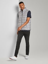 Modern lightweight quilted vest - Men - dark grey printed melange Modern lightweight quilted vest - Men - dark grey printed melange - 3 - TOM TAILOR Denim