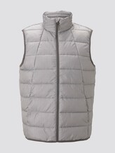 Modern lightweight quilted vest - Men - dark grey printed melange Modern lightweight quilted vest - Men - dark grey printed melange - 7 - TOM TAILOR Denim