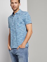 Mottled polo shirt with small embroidery - Men - teal spacedye Mottled polo shirt with small embroidery - Men - teal spacedye - 5 - TOM TAILOR