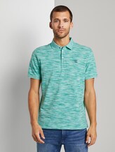 Meliertes Poloshirt mit kleiner Stickerei - Männer - green spacedye Meliertes Poloshirt mit kleiner Stickerei - Männer - green spacedye - 1 - TOM TAILOR