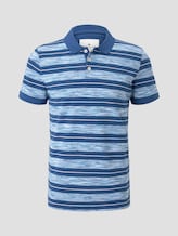 Striped polo shirt - Men - teal spacedye Striped polo shirt - Men - teal spacedye - 7 - TOM TAILOR