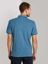 Zweifarbiges Poloshirt mit kleiner Stickerei - Männer - teal twotone structure Zweifarbiges Poloshirt mit kleiner Stickerei - Männer - teal twotone structure - 2 - TOM TAILOR