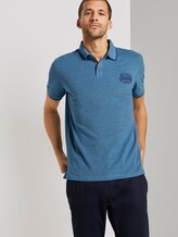 Zweifarbiges Poloshirt mit kleiner Stickerei - Männer - teal twotone structure Zweifarbiges Poloshirt mit kleiner Stickerei - Männer - teal twotone structure - 5 - TOM TAILOR