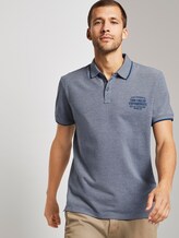 Zweifarbiges Poloshirt mit kleiner Stickerei - Männer - blue twotone structure Zweifarbiges Poloshirt mit kleiner Stickerei - Männer - blue twotone structure - 5 - TOM TAILOR