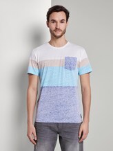 T-shirt with a pale striped print - Men - after dark blue T-shirt with a pale striped print - Men - after dark blue - 1 - TOM TAILOR