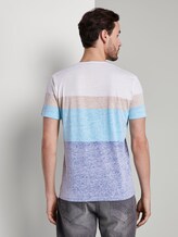 T-shirt with a pale striped print - Men - after dark blue T-shirt with a pale striped print - Men - after dark blue - 2 - TOM TAILOR