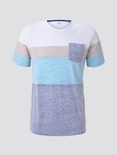 T-shirt with a pale striped print - Men - after dark blue T-shirt with a pale striped print - Men - after dark blue - 7 - TOM TAILOR