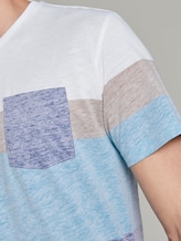 T-shirt with a pale striped print - Men - after dark blue T-shirt with a pale striped print - Men - after dark blue - 9 - TOM TAILOR