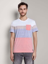 T-Shirt mit blassem Streifenprint - Männer - true orange T-Shirt mit blassem Streifenprint - Männer - true orange - 1 - TOM TAILOR