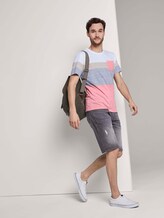 T-Shirt mit blassem Streifenprint - Männer - true orange T-Shirt mit blassem Streifenprint - Männer - true orange - 3 - TOM TAILOR