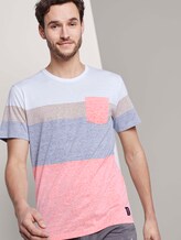 T-Shirt mit blassem Streifenprint - Männer - true orange T-Shirt mit blassem Streifenprint - Männer - true orange - 5 - TOM TAILOR