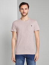 Structured T-shirt with a chest pocket - Men - sandy dot structure Structured T-shirt with a chest pocket - Men - sandy dot structure - 1 - TOM TAILOR