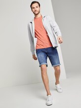Strukturiertes T-Shirt mit Brusttasche - Männer - orange dot structure Strukturiertes T-Shirt mit Brusttasche - Männer - orange dot structure - 3 - TOM TAILOR