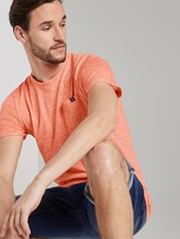Strukturiertes T-Shirt mit Brusttasche - Männer - orange dot structure Strukturiertes T-Shirt mit Brusttasche - Männer - orange dot structure - 5 - TOM TAILOR