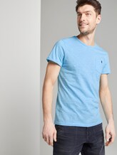 Strukturiertes T-Shirt mit Brusttasche - Männer - teal dot structure Strukturiertes T-Shirt mit Brusttasche - Männer - teal dot structure - 5 - TOM TAILOR