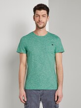 Strukturiertes T-Shirt mit Brusttasche - Männer - green dot structure Strukturiertes T-Shirt mit Brusttasche - Männer - green dot structure - 1 - TOM TAILOR