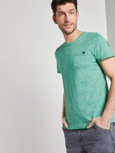 Strukturiertes T-Shirt mit Brusttasche - Männer - green dot structure Strukturiertes T-Shirt mit Brusttasche - Männer - green dot structure - 5 - TOM TAILOR