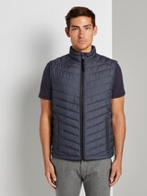 Lightweight Stepp-Weste - Männer - Middle Grey Mélange Lightweight Stepp-Weste - Männer - Middle Grey Mélange - 1 - TOM TAILOR