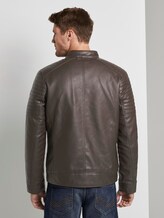 Bikerjacke aus Lederimitat mit Stepp-Details - Männer - Dark Chocolate Leather Brown Bikerjacke aus Lederimitat mit Stepp-Details - Männer - Dark Chocolate Leather Brown - 2 - TOM TAILOR