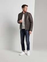 Bikerjacke aus Lederimitat mit Stepp-Details - Männer - Dark Chocolate Leather Brown Bikerjacke aus Lederimitat mit Stepp-Details - Männer - Dark Chocolate Leather Brown - 3 - TOM TAILOR