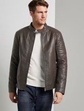 Bikerjacke aus Lederimitat mit Stepp-Details - Männer - Dark Chocolate Leather Brown Bikerjacke aus Lederimitat mit Stepp-Details - Männer - Dark Chocolate Leather Brown - 5 - TOM TAILOR