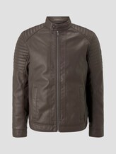 Bikerjacke aus Lederimitat mit Stepp-Details - Männer - Dark Chocolate Leather Brown Bikerjacke aus Lederimitat mit Stepp-Details - Männer - Dark Chocolate Leather Brown - 7 - TOM TAILOR