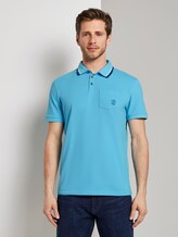 Poloshirt mit Brusttasche - Männer - crystal sea blue Poloshirt mit Brusttasche - Männer - crystal sea blue - 1 - TOM TAILOR