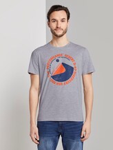 T-Shirt mit Wüsten-Print - Männer - Light Stone Grey Melange T-Shirt mit Wüsten-Print - Männer - Light Stone Grey Melange - 1 - TOM TAILOR