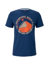 TOM TAILOR Herren T-Shirt mit Wüsten-Print, blau, Gr.S